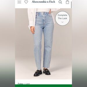Abercrombie ankle straight curve love light wash jeans